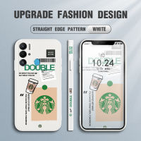 เคสโทรศัพท์มือถือสำหรับ Tecno Pova Neo เคสโทรศัพท์ฉลาก Starbucks การ์ตูนเด็กหญิงเด็กชายฝาหลังป้องกันกล้องขอบด้านข้างของเหลว