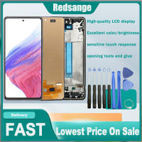 Redsange หน้าจอ TFT 6.5นิ้วสำหรับ Samsung Galaxy A53 5G อะไหล่ชิ้นส่วนจอสัมผัสแอลซีดีของเครื่องแปลงดิจิทัล A536B SM-A536B พร้อมกรอบกลางสำหรับ Samsung A53 5G A536 LCD