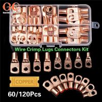 [HOT ZHKKZZLWWG 510] 60Pcs Wire Lug Connector Ring SC6 25ตัวเชื่อมต่อทองแดง Bare Cable Electric Crimp Terminal Connector Kit