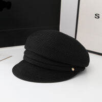 202103-lulu new japan design summer fine paper fold brim newsboy cap leisure lady Octagonal hat men women visors cap