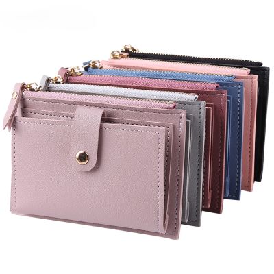 New Ultra-thin Wallets for Women Luxury Texture Fashion Coin Purses Solid Color Cute Womens Wallet PU Leather Girl Card Holder