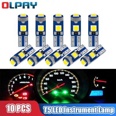 【hot】☑  10Pcs Bulb Car Instrument Lamp W3W W1.2W 12V Led Lights Dashboard Warming Indicator Wedge Interior