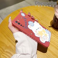 เคส Chenyyka สำหรับ OPPO Reno 3 4G เคส F15 A91ลายการ์ตูนรูปหมีน่ารักเคสโทรศัพท์ดีไซน์ใหม่บางปกป้องขอบสี่เหลี่ยมเคสนิ่มเคสปลอกซิลิโคนกันกระแทก