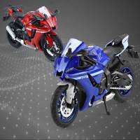 รถมอเตอร์ไซด์ YZF-R1ยามาฮ่า1:12หล่อสำหรับเดินทางรถจักรยานยนต์ Diecast Kado Ulang Tahun คอลเลกชันรถ