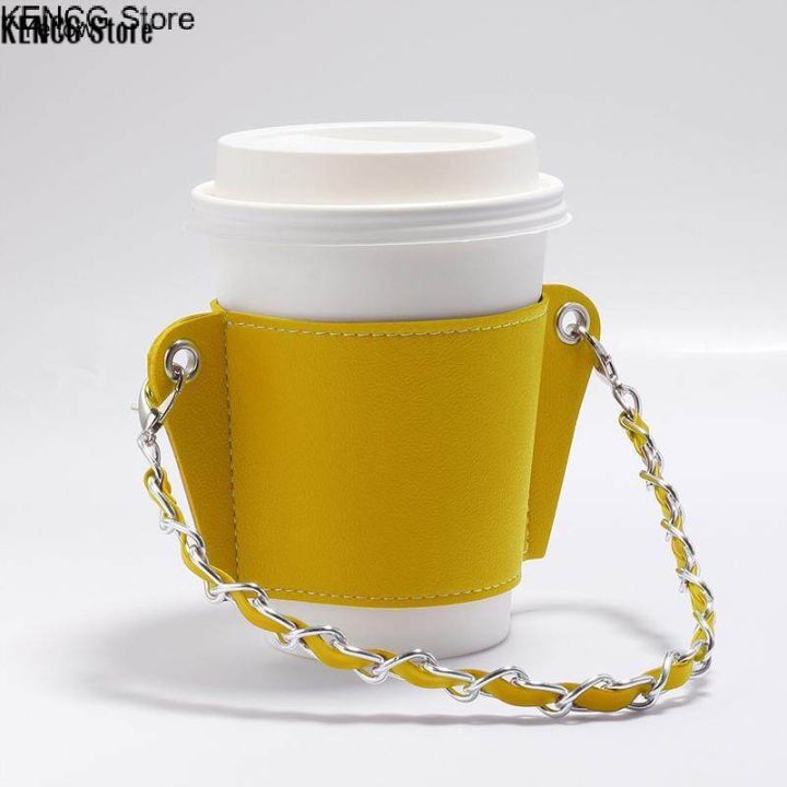 kencg-store-coffee-cup-set-chain-portable-pu-leather-beverage-soda-tote-bag-heat-insulation-insulation-cup-set-hanging-portable