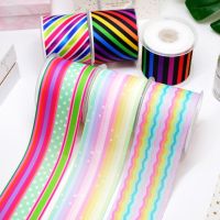 【hot】！ Cartoon Stripes And Grids Printed Grosgrain Supplies Sewing Accessories 5 Yards. 14950