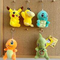 10ชิ้น/ล็อต Pokemon Pikachu Squirtle Psyduck Charmer กระเป๋าเป้สะพายหลังตุ๊กตาพวงกุญแจจี้ขนาดเล็กสำหรับเด็กของขวัญของเล่น