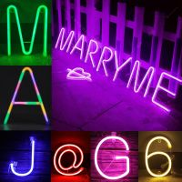 ▦✔ Romantic Letter Neon Light LED Alphabet Heart Number Decorative Lamp For Bar Advertising Logo Party Bedroom Dec Night Light