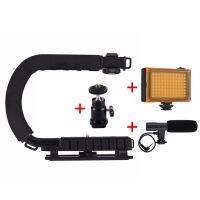 U C ผู้ถือรูป Grip Video Handheld Stabilizer ไมโครโฟนวิดีโอ Studio Light Hot Shoe Adapter L-Shape cekt สำหรับ DSLR