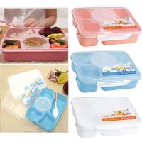 hot【cw】 Kids With Compartment Cup Leak-Proof Food Storage Plastic Microwave Bento