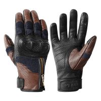 【CW】Motorcycle Gloves Leather Vintage Protective Touchscreen Motorbike Moto Outdoor Equipment Breathable protect Carbon Fibre Glove