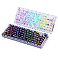 K75มินิคีย์บอร์ดเล่นเกมโปร่งใส82คีย์แบบมีสายคีย์บอร์ดแบบมีสาย RGB Hot Swap Dual ISSP ปิดเสียงเต็มแกนคีย์สำหรับคอมพิวเตอร์พีซีแล็ปท็อป