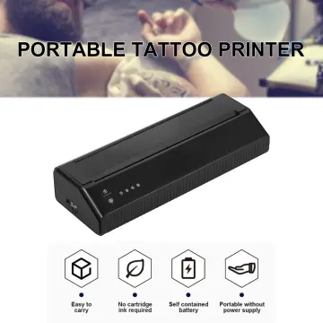 Bcetasy Cordless Thermal Tattoo Printer Portable Tattoo Stencil Printer  Rechargeable Thermal Transfer Copier Tattoo Thermal Machine Compatible with  iOS Android with 10pcs Paper Black