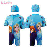 Disney ชุดว่ายน้ำเก็บอุณหภูมิ ชุดว่ายน้ำกันหนาว ผ้านีโอพรีน Neoprene ลายการ์ตูน Frozen โฟรสเซ่น จาก NADreams สีฟ้า