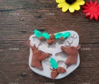 แม่พิมพ์ ซิลิโคน รูปกวาง 3D Fawn Pinecone Fondant