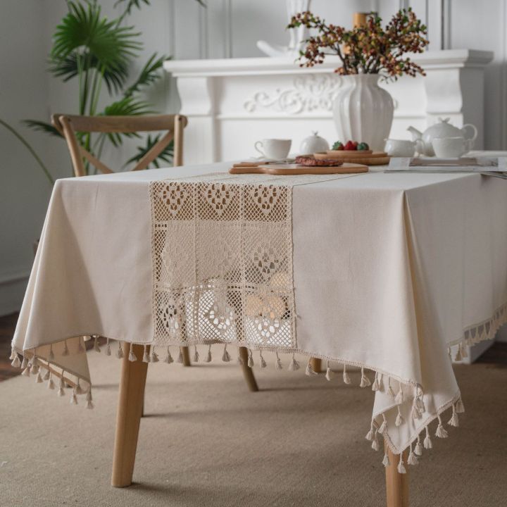buda-american-ผ้าโต๊ะทานอาหารเย็บปักโครเชต์กลวงผ้าปูโต๊ะโต๊ะทานอาหารผ้าปูโต๊ะ-mat-linguaimy