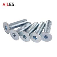 【cw】 M4 M5 10.9 Grade Zinc Plated Countersunk Hexagon Socket Carbon Flat Screws  DIN7991