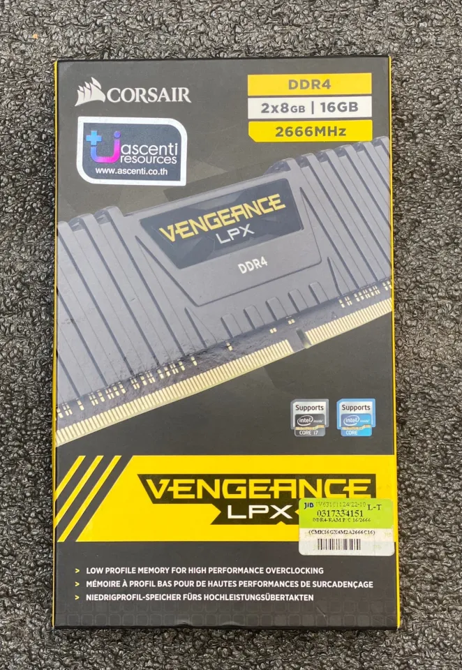 RAM CORSAIR VENGEANCE LPX 16GB (8GBx2) DDR4 2666MHz (BLACK) มือสอง