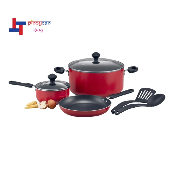 Prestige NonStick Cookware Set 7pcs Red Lazada PH