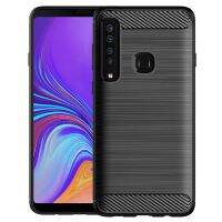 【CW】 Shockproof Carbon for A9 2018 Brushed Texture Rubber Silicone galaxy a9 Cover