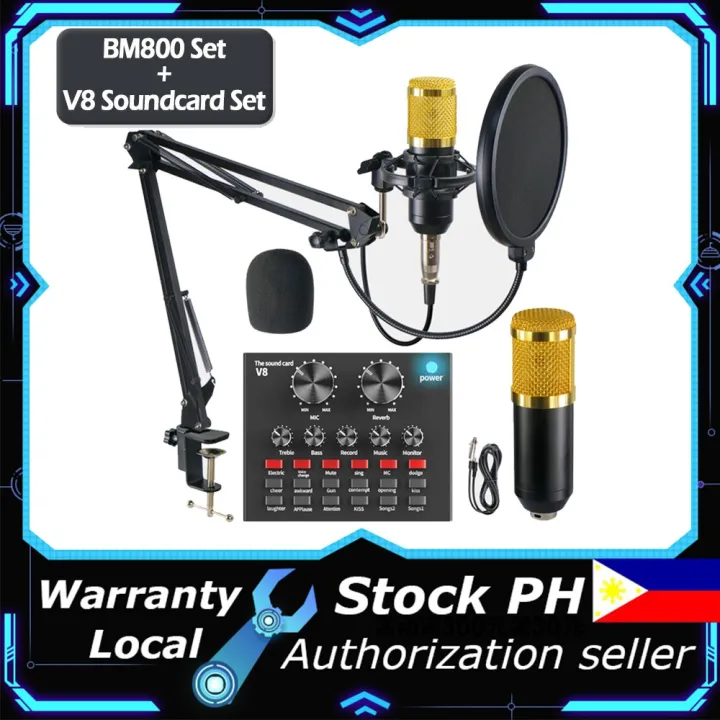 100 Original BM800 Condenser Microphone Kit With V8 Multifunctional