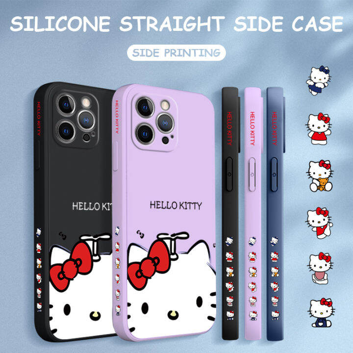 ggk-เคสสำหรับ-realme-c30s-น่ารัก-kity-สีขาวการ์ตูน-kity-กรณีโทรศัพท์ดีไซน์ด้านข้างแมวขอบสี่เหลี่ยมรูปแบบของเหลวปลอกซิลิโคนคลุมทั้งหมดเคสป้องกันกล้อง