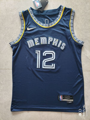 Ready Stock Hot Hot Sale Fine Embroidery Mens 2021/22 Memphis Grizzlies Ja Morant 75Th Anniversary City Edition Swingman Jersey - Navy