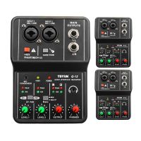 3X Q-12 Sound Card Audio Mixer Sound Board Console Desk System Interface 4 Channel 48V