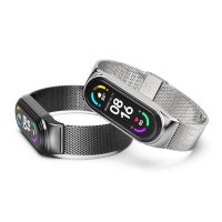 ▪✥ สายนาฬิกาสมาร์ทสำหรับ Xiaomi Mi Band 6 5 4 3 สายโลหะสร้อยข้อมือสแตนเลสสำหรับ Correa Mi Band 6/5/4/3 สายนาฬิกา