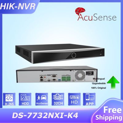 การเครื่องบันทึกวีดีโอเครือข่ายกล้องรักษาความปลอดภัย CCTV แบบ HIK 4K 32CH Acusense NVR H.265 DS-7732NXI-K4และ HDD สำหรับ J44กล้อง IP