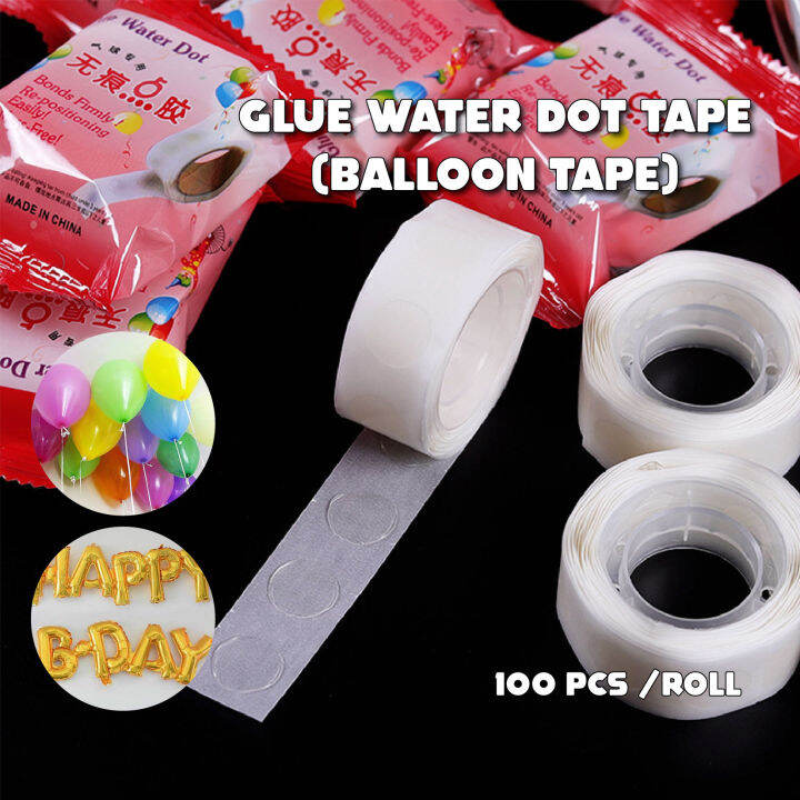 VC Art 100pcs Balloon Tape Glue Water Dot Double Side Transparent