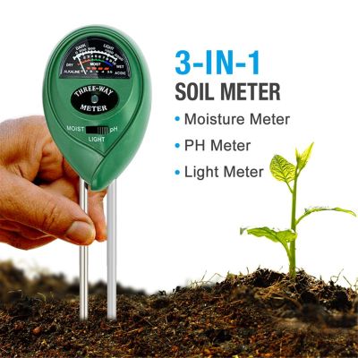 3 In1ดินน้ำความชื้น PH Meter ความเป็นกรดความชื้นแสงแดด PH ทดสอบพืชสวนดอกไม้ความชื้นเครื่องมือทดสอบ