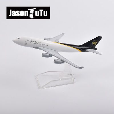 JASON TUTU กระเป๋าขนาด16ซม. โบอิ้ง747เครื่องบินจำลองโมเดลเครื่องบินอากาศยานโลหะหล่อขึ้นรูปขนาด1/400ของขวัญจากโรงงานส่งของหยด