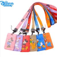 New Disney Credential Holder Mickey Mouse Hanging Neck Long Rope Card Holders Keychain Kawaii Campus Id Card Holder Badge Holder