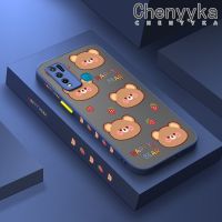 เคส Chenyyka สำหรับ VIVO Y30 Y50 Y30i การ์ตูนหมีมีความสุขขอบสี่เหลี่ยมดีไซน์ใหม่บางกันกระแทกเคสซิลิโคนซิลิโคนโทรศัพท์แข็งคลุมทั้งหมดเคสป้องกันเลนส์กล้อง