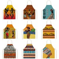 African Style Womens Kitchen Apron Cotton Linen Apron Bib Household Cleaning Household Cooking Apron Tablier Cuisine Delantal Aprons