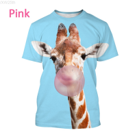 2023 NEW New Casual T-shirt Short Sleeve Round Neck 3d Giraffe Print Summer Fashion Hip Hop Style Men | T-shirt fashion