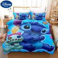 ปลอกหมอนชุดผ้าปูที่นอนสำหรับเด็กเตียงลาย Stitch ผ้าคลุมเตียงการ์ตูนชุดเครื่องนอนเดี่ยวคู่ที่คลุมชุดเตียงห้องนอนเด็กเด็กเด็กผู้ชาย