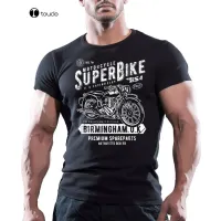 พิมพ์พิเศษผู้ชายเสื้อยืดขนาดใหญ่ Super BIKE Motor VINTAGE BIKER TShirt รถจักรยานยนต์ Motors Spirit T เสื้อ TEE