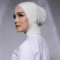 รอมฎอนกิริยาผู้หญิงภายใต้ผ้าพันคอผ้าโพกหัวหมวกสีทึบ Hijabs หมวกอิสลามมุสลิมนุ่มยืดห่อหัว Bonnet พร้อมที่จะสวมใส่