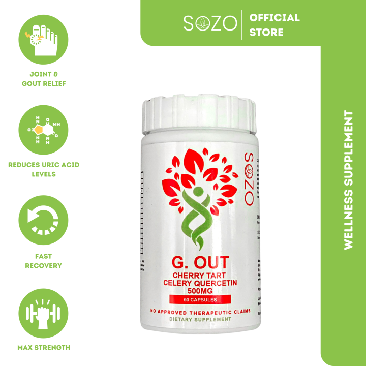 SOZO G.OUT CHERY TART CELERY QUERCETIN FOR JOINT PAIN AND GOUT RELIEF