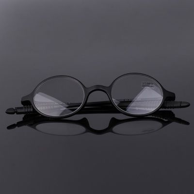 Tr90 แว่นตาอ่านหนังสือทรงกลมเรซิ่น Presbyopia น้ําหนักเบาสีดํา +1.0~+4.0