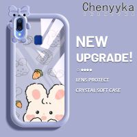 เคส Chenyyka สำหรับ VIVO Y95 Y91 Y91i เคสลายการ์ตูนกระต่ายแครอทสีสันสดใสน่ารักสัตว์ประหลาดน้อยเลนส์กล้องถ่ายรูปแบบนิ่มซิลิโคนโปร่งใสเคสกันกระแทกแบบใสง่าย