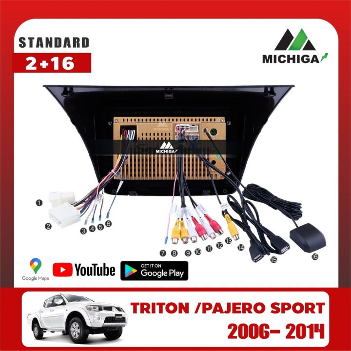 เครื่องเล่น-android-michiga-จอแอนดรอยติดรถยนต์ตรงรุ่นmitsubishi-triton-pajero-sport-2006-2014-แถมฟรีฟิล์มกันรอยหน้าจอ