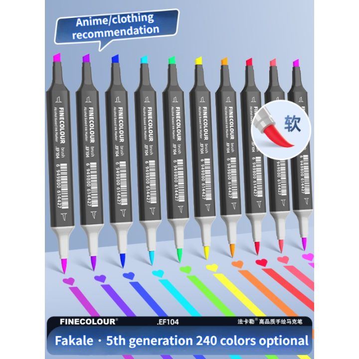 FINECOLOUR School Art Supplies Markers Brush Pen Alcohol Based Ink  Professional Manga Art Marker For Drawing