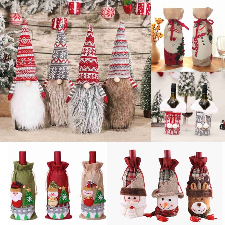 1pc Christmas Bottle Cover With Reindeer Design, Suitable For Christmas  Decorations, Restaurant Or Party Supplies
