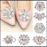 5210A 1PC เครื่องประดับ งานแต่งงาน Rhinestone เจ้าสาว คลิปตกแต่งรองเท้า ที่หนีบสแควร์ คลิปเงา หัวเข็มขัด