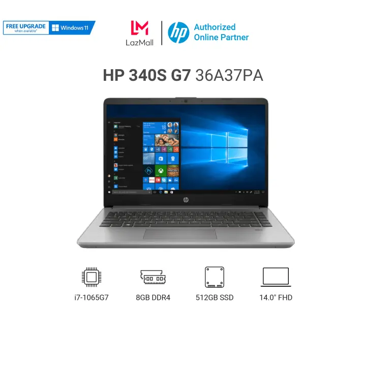 Laptop HP 340s G7 (36A37PA) i7-1065G7 | 8GB RAM | 512GB SSD | 14.0 FHD | XÁM | WIN 10