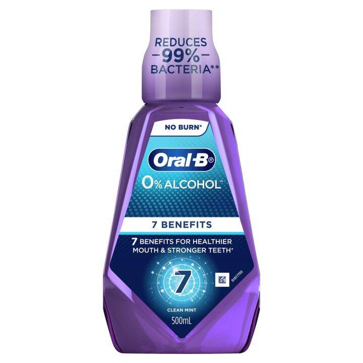 Oral-B Mouthwash 7 Benefits Clean Mint 500 Ml. น้ำยาบ้วนปาก ออรัล-บี ...