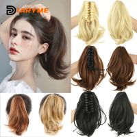 Tail Warping Ponytail Hair Extensions Synthetic Kinky Straight Hairpiece With Claw Clip Wig